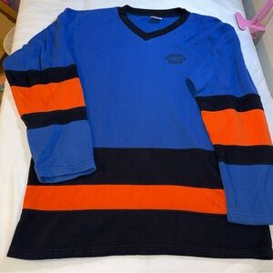 Vintage oversized Blue and Orange Striped Jersey